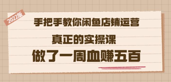 2022版《手把手教你闲鱼店铺运营》真正的实操课做了一周血赚五百(16节课)-三玖社区