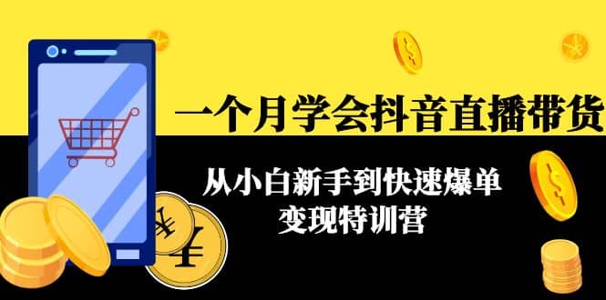 一个月学会抖音直播带货：从小白新手到快速爆单变现特训营(63节课)-三玖社区