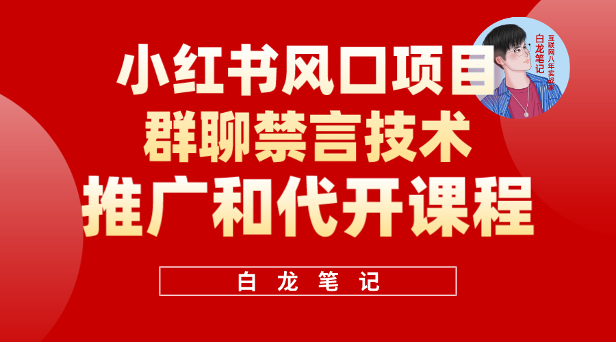小红书风口项目日入300+，小红书群聊禁言技术代开项目，适合新手操作-三玖社区