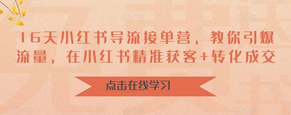 16天-小红书 导流接单营，教你引爆流量，在小红书精准获客+转化成交-三玖社区