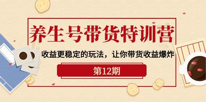 养生号带货特训营【12期】收益更稳定的玩法，让你带货收益爆炸-9节直播课-三玖社区