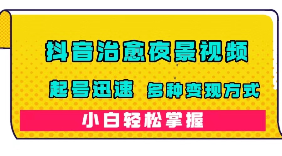 抖音治愈系夜景视频，起号迅速，多种变现方式，小白轻松掌握（附120G素材）-三玖社区