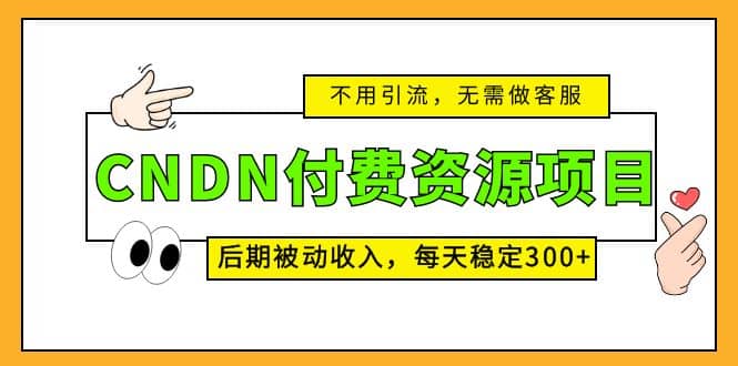 CNDN付费资源项目，不用引流，无需做客服，后期被动收入-三玖社区