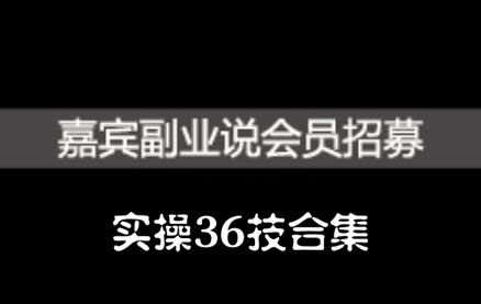 嘉宾副业说实操36技合集，价值1380元-三玖社区