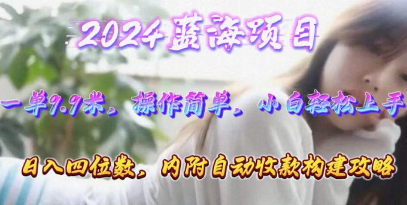 年轻群体的蓝海市场，1单9.9元，操作简单，小白轻松上手，日入四位数-三玖社区