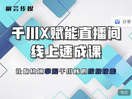 枫芸传媒-线上千川提升课，提升千川认知，提升千川投放效果-三玖社区