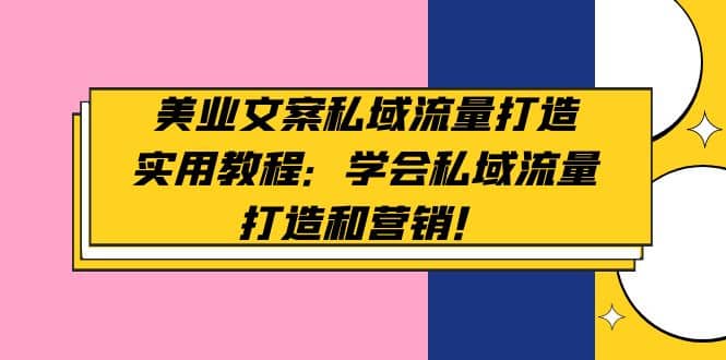 美业文案私域流量打造实用教程：学会私域流量打造和营销-三玖社区