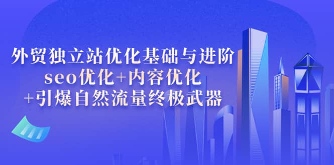 外贸独立站优化基础与进阶，seo优化+内容优化+引爆自然流量终极武器-三玖社区