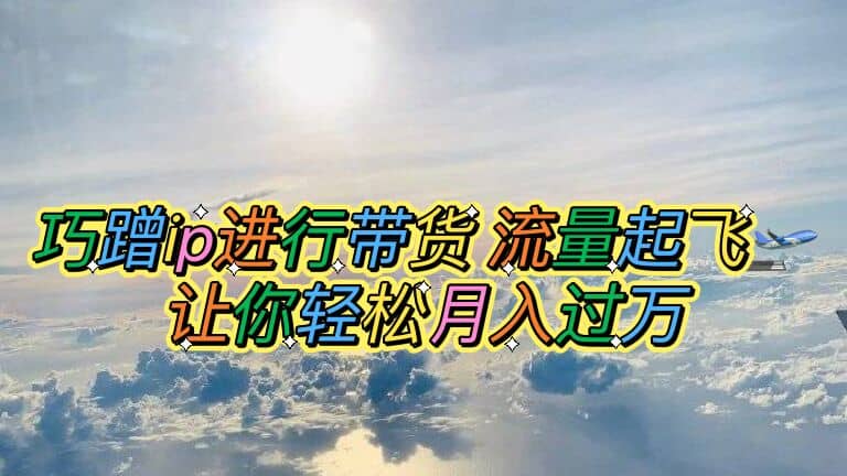 巧蹭ip进行带货，流量起飞，让你轻松月入过万-三玖社区