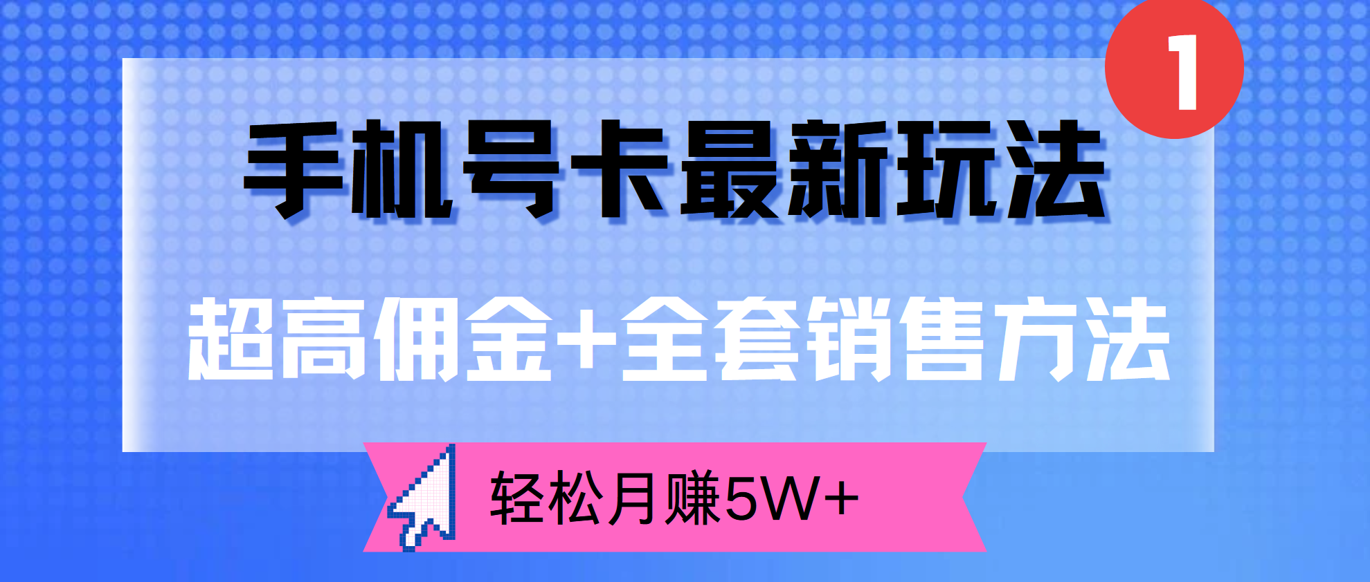 超高佣金+全套销售方法，手机号卡最新玩法，轻松月赚5W+-三玖社区