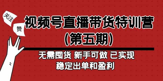 视频号直播带货特训营（第五期）无需囤货 新手可做 已实现稳定出单和盈利-三玖社区