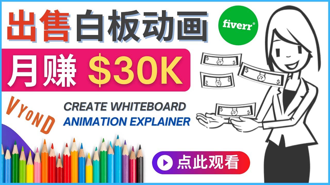 如何用最简单制作白板动画（WhiteBoard Animation）月赚3万美元-三玖社区