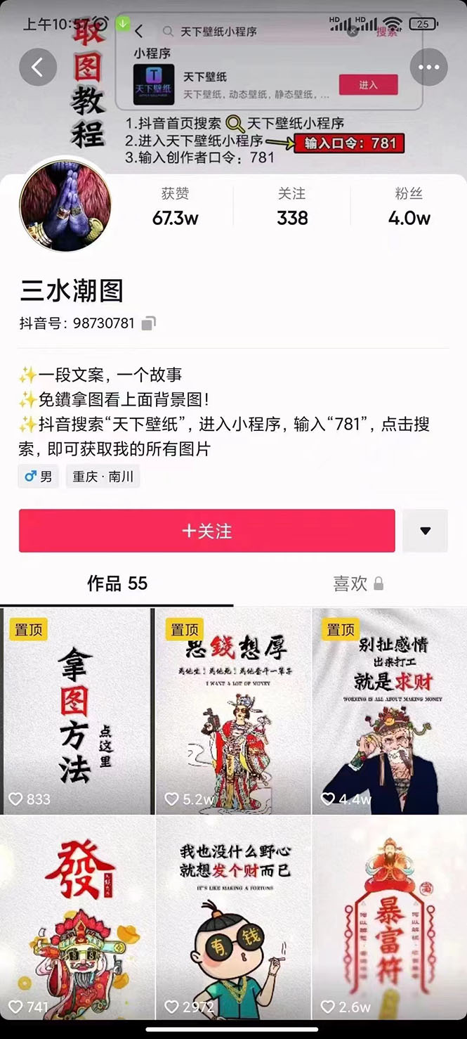 国潮壁纸变现项目，新手可操作日赚200+【素材+软件+教程】-三玖社区