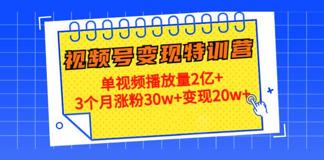 20天视频号变现特训营：单视频播放量2亿+-三玖社区