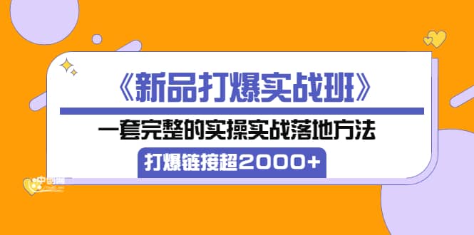 《新品打爆实战班》一套完整的实操实战落地方法，打爆链接超2000+（38节课)-三玖社区