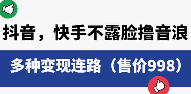 抖音，快手不露脸撸音浪项目，多种变现连路（售价998）-三玖社区