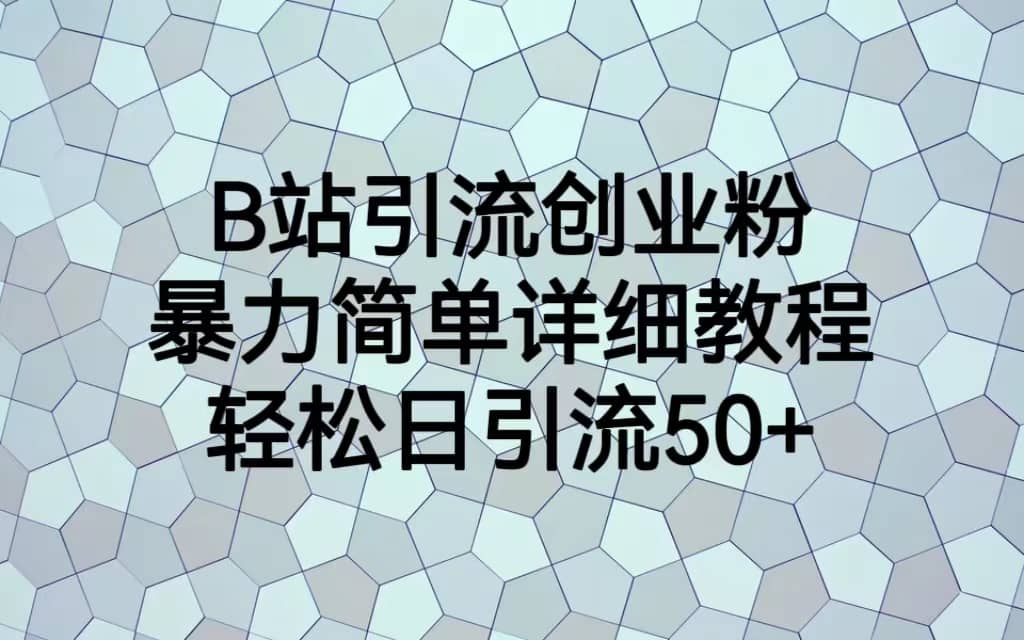 B站引流创业粉，暴力简单详细教程，轻松日引流50+-三玖社区