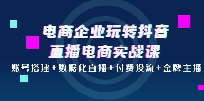 电商企业玩转抖音直播电商实战课：账号搭建+数据化直播+付费投流+金牌主播-三玖社区