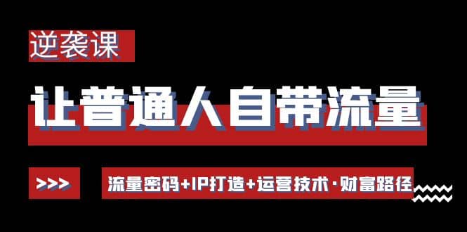 让普通人自带流量的逆袭课：流量密码+IP打造+运营技术·财富路径-三玖社区