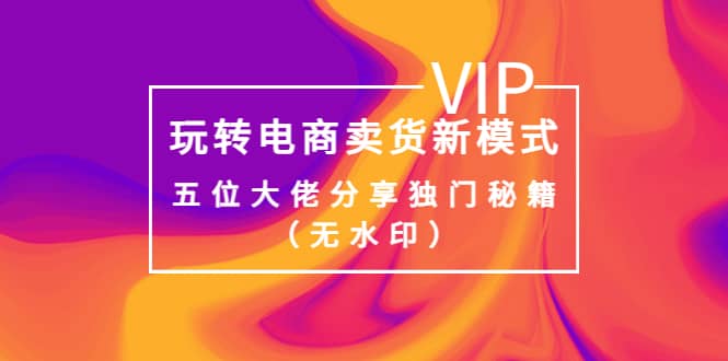 某收费培训：玩转电商卖货新模式，五位大佬分享独门秘籍（无水印）-三玖社区