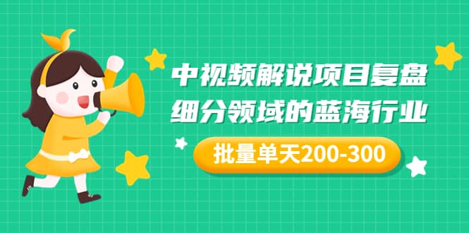 某付费文章：中视频解说项目复盘：细分领域的蓝海行业 批量单天200-300收益-三玖社区