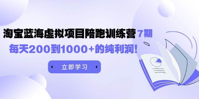 黄岛主《淘宝蓝海虚拟项目陪跑训练营7期》每天200到1000+的纯利润-三玖社区