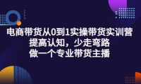 电商带货从0到1实操带货实训营:提高认知,少走弯路,做一个专业带货主播-三玖社区