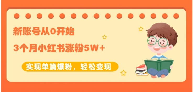 新账号从0开始3个月小红书涨粉5W+实现单篇爆粉，轻松变现（干货）-三玖社区