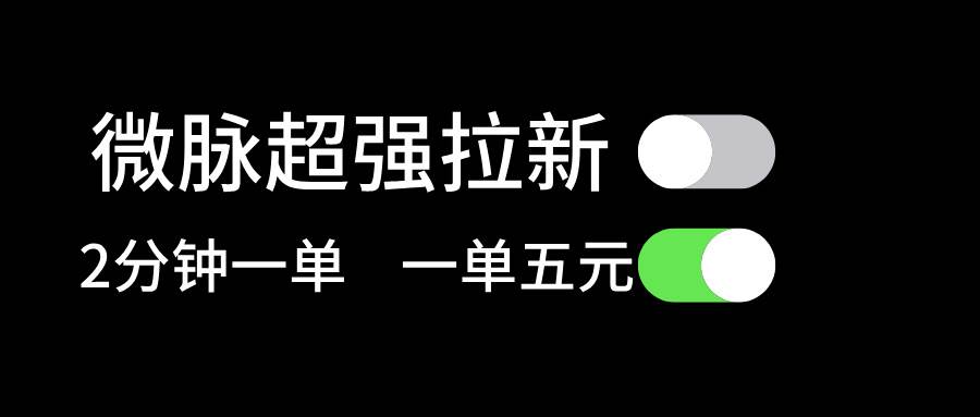 微脉超强拉新， 两分钟1单， 一单利润5块，适合小白-三玖社区