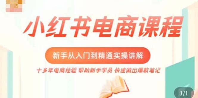 小红书电商新手入门到精通实操课，从入门到精通做爆款笔记，开店运营-三玖社区