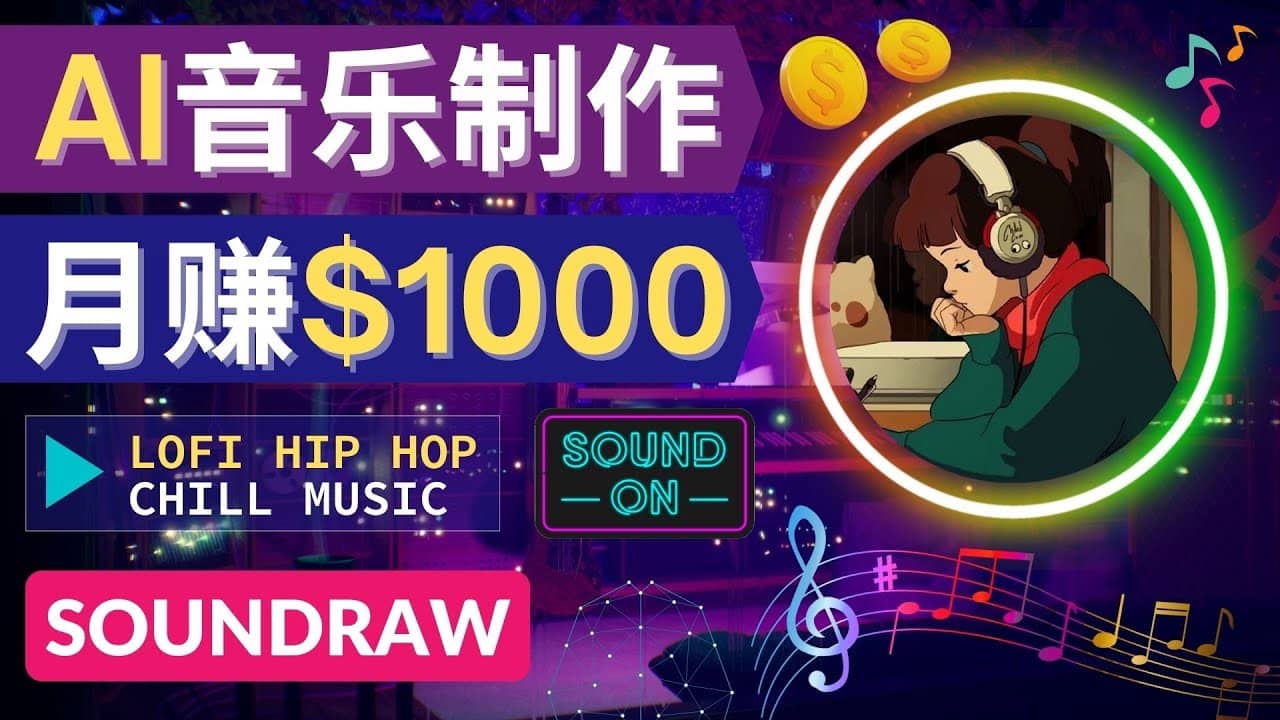 无需任何音乐基础： 使用AI软件制作Lofi Hip Hop Chill Music 月赚1000美元-三玖社区