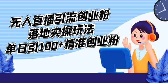 外面收费3980的无人直播引流创业粉落地实操玩法，单日引100+精准创业粉-三玖社区