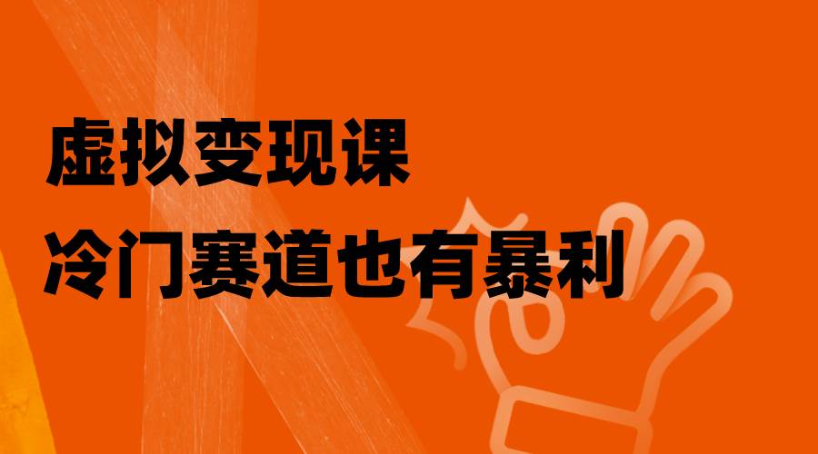 虚拟变现课，冷门赛道也有暴利，手把手教你玩转冷门私域-三玖社区