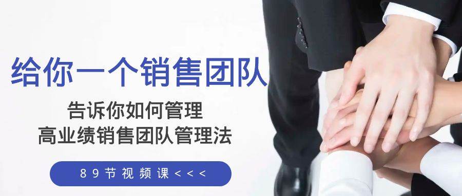 给你一个销售团队，告诉你如何管理，高业绩销售团队管理法（89节课）-三玖社区