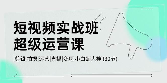 短视频实战班-超级运营课，|剪辑|拍摄|运营|直播|变现 小白到大神 (30节)-三玖社区