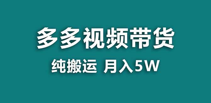 【蓝海项目】拼多多视频带货 纯搬运一个月搞了5w佣金，小白也能操作 送工具-三玖社区