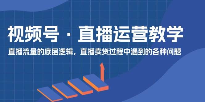 视频号 直播运营教学：直播流量的底层逻辑，直播卖货过程中遇到的各种问题-三玖社区