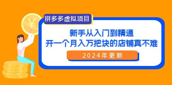 拼多多虚拟项目：入门到精通，开一个月入万把块的店铺 真不难（24年更新）-三玖社区