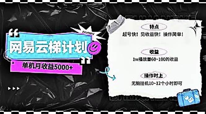 2024网易云云梯计划 单机日300+ 无脑月入5000+-三玖社区