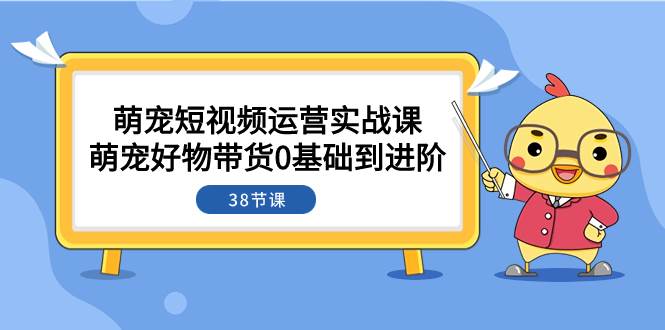萌宠·短视频运营实战课：萌宠好物带货0基础到进阶（38节课）-三玖社区