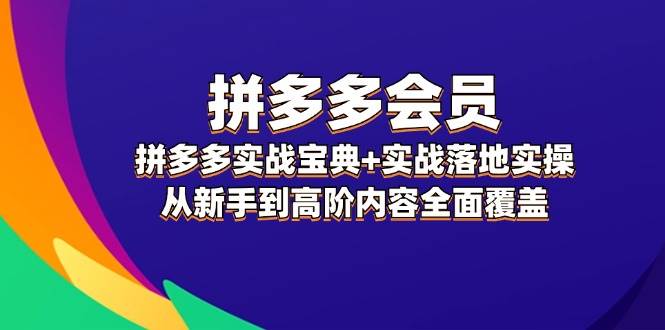 拼多多 会员，拼多多实战宝典+实战落地实操，从新手到高阶内容全面覆盖-三玖社区