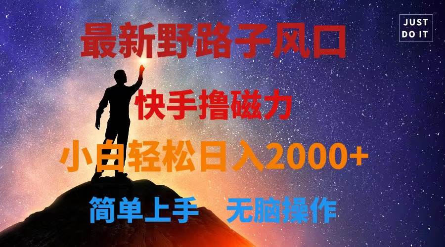 最新风口！快手撸磁力，野路子，小白无脑操作日入2000+-三玖社区