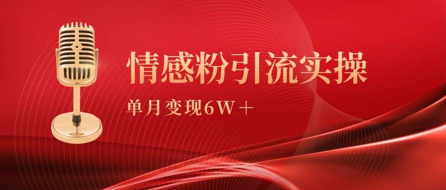 单月变现6w+，情感粉引流变现实操课-三玖社区