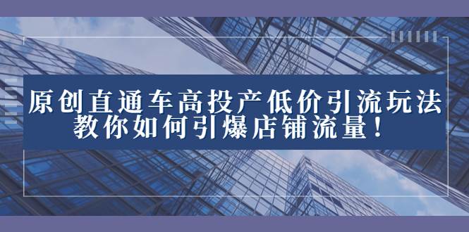 2023直通车高投产低价引流玩法，教你如何引爆店铺流量！-三玖社区
