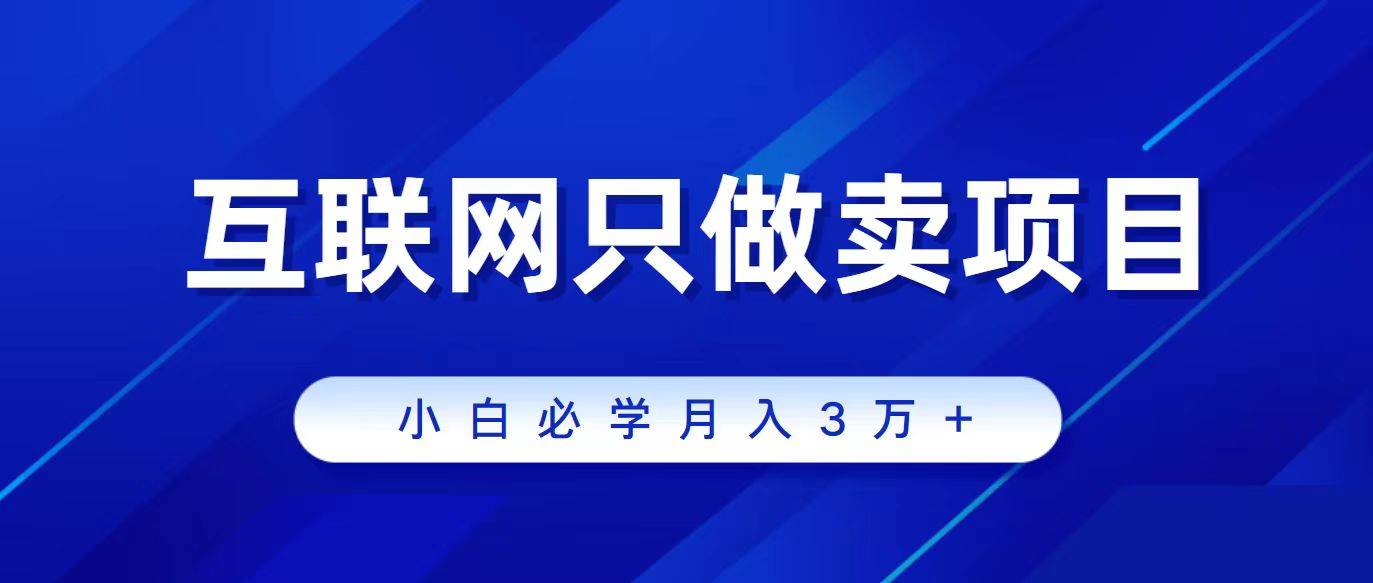 互联网的尽头就是卖项目，被割过韭菜的兄弟们必看！轻松月入三万以上！-三玖社区