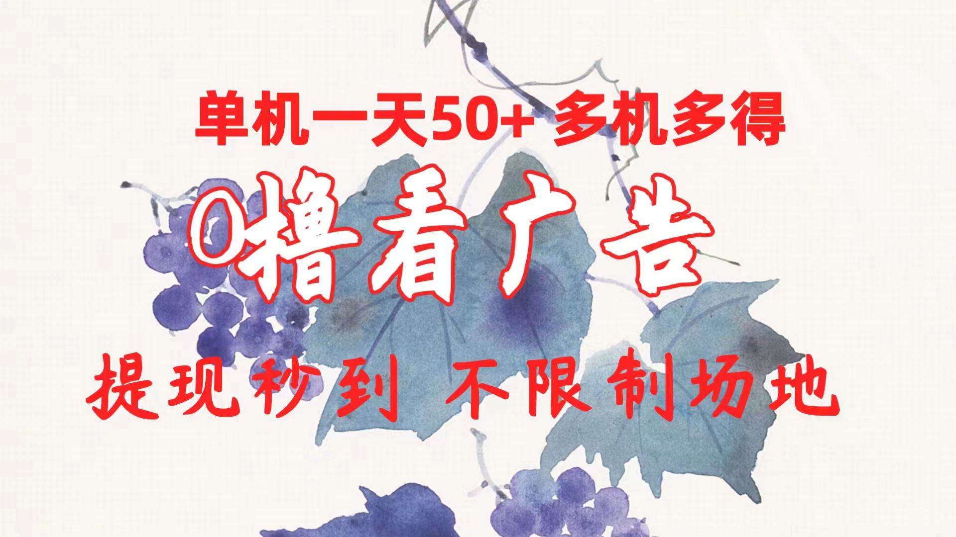 0撸看广告 单机一天50+多机多得 提现秒到 不限制场地操作-三玖社区