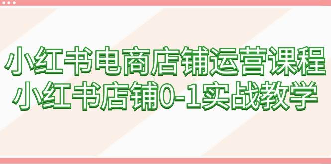 小红书电商店铺运营课程，小红书店铺0-1实战教学（60节课）-三玖社区
