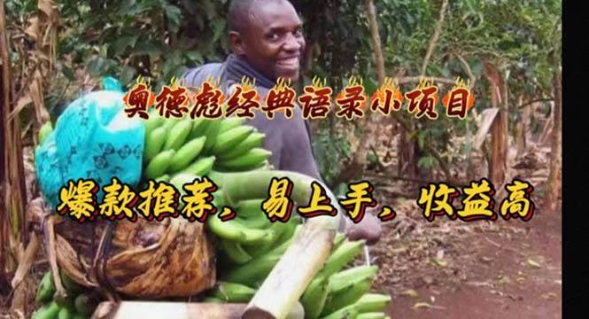奥德彪经典语录小项目，爆款推荐，易上手，收益高-三玖社区