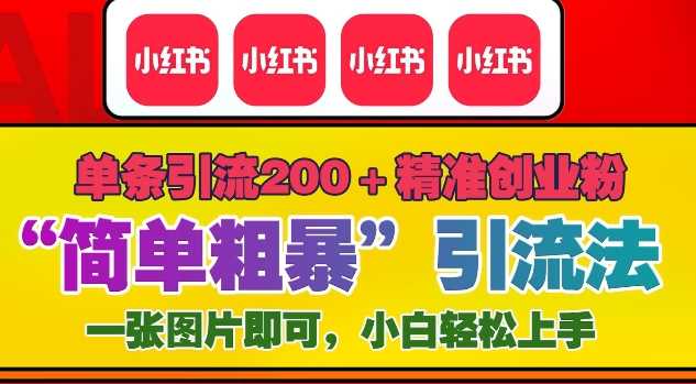 12月底小红书”简单粗暴“引流法，单条引流200+精准创业粉-三玖社区