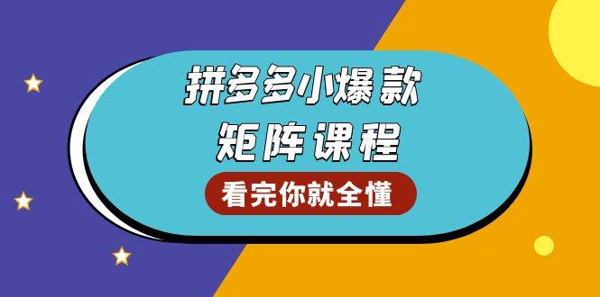 拼多多爆款矩阵课程：教你测出店铺爆款，优化销量，提升GMV，打造爆款群-三玖社区
